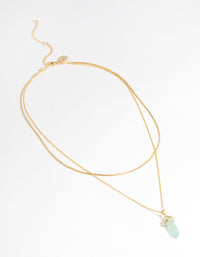 Gold Plated Amazonite Mini Shard Layer Necklace - link has visual effect only