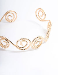 Gold Hammered Spiral Bangle Arm Cuff - link has visual effect only