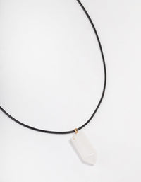 Gold Clear Quartz Shard Cord Necklace - link has visual effect only