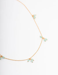 Gold Plated Jade Cluster Fine Necklace - link has visual effect only