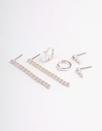 Silver Plated Cupchain Drop Earrings Pack - link has visual effect only