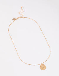 Gold Medallion Disc Necklace - link has visual effect only