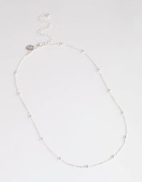Silver Station Bead Chain Necklace - link has visual effect only