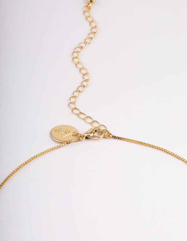 Gold Plated Diamante Cross Fine Chain Necklace - Lovisa