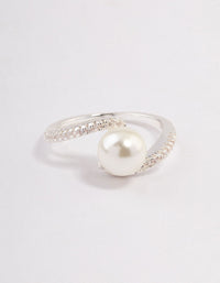 Silver Plated Wrapped Pearl Ring - link has visual effect only