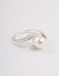 Silver Plated Wrapped Pearl Ring - link has visual effect only