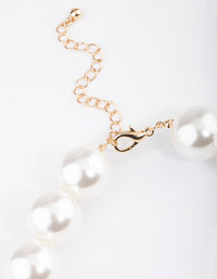 Gold Oversized Pearl Ball Necklace - link has visual effect only