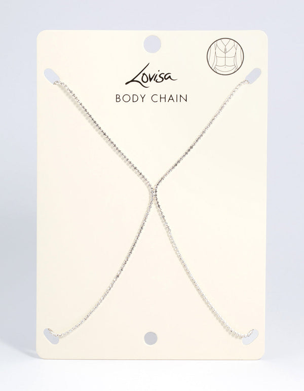 Silver Diamante Cross Body Chain - Lovisa