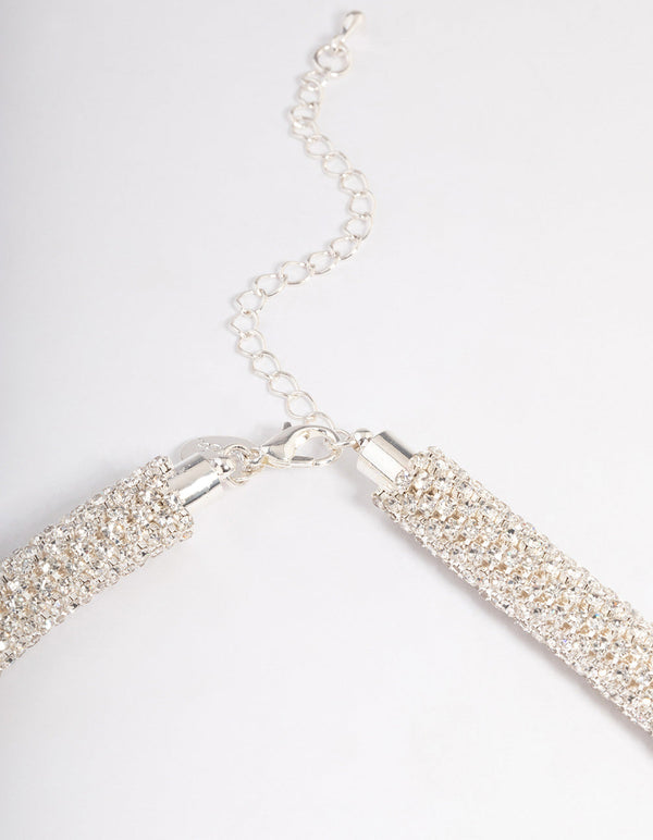 Lovisa Silver Tone Chain Mesh Necklace. Bib Type. 