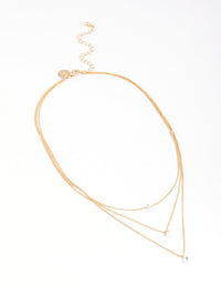 Gold Classic Diamante Layered Necklace - link has visual effect only