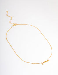 Gold Plated Gemini Script Pendant Necklace - link has visual effect only