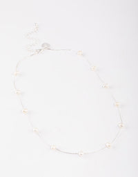 Silver Plated Freshwater Pearl Dotted Fine Necklace - link has visual effect only