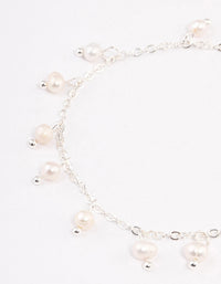 Silver Plated Pearl Droplet Bracelet - link has visual effect only