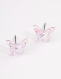 Acrylic Lilac Candy Butterfly Stud Earrings - link has visual effect only