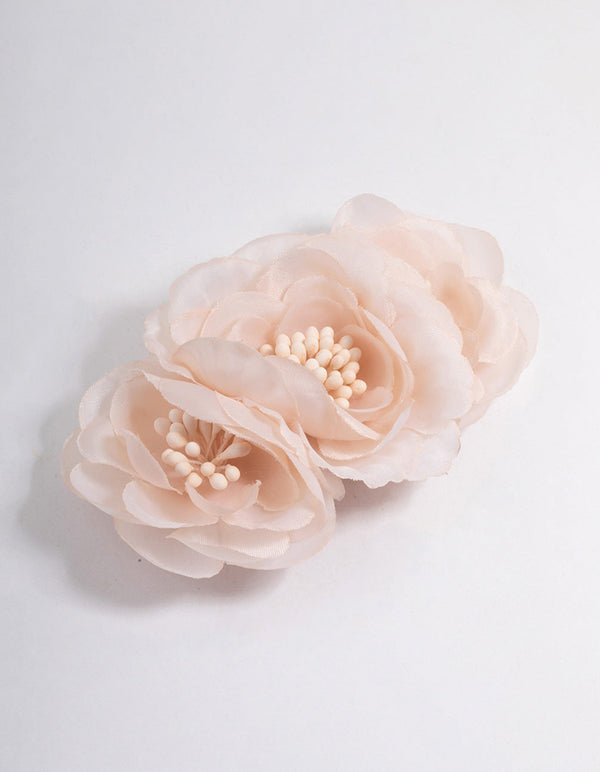 Cream Fabric Trio Flower Corsage