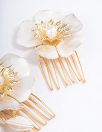 Gold Pearl Flower Comb Pack - link has visual effect only