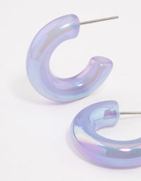 Purple Thick Hoop Earrings - link has visual effect only