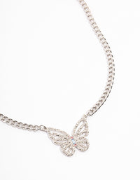 Rhodium Crystal Butterfly Necklace - link has visual effect only