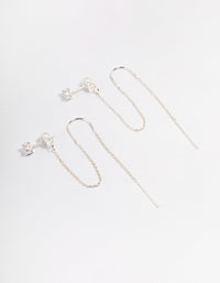 Silver Diamante Chain Threader Drop Earrings - link has visual effect only