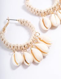 Gold Wrapped Shell Hoop Earrings - link has visual effect only