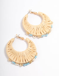 Fabric Raffia Hoop Earrings - link has visual effect only