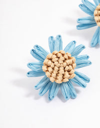 Raffia Flower Stud Earrings - link has visual effect only