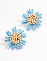 Raffia Flower Stud Earrings - link has visual effect only