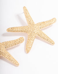 Gold Statement Star Earrings - link has visual effect only