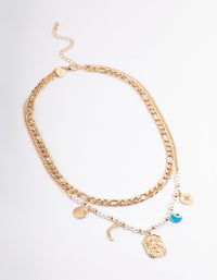 Gold Layered Evil Eye Beaded Necklace - link has visual effect only