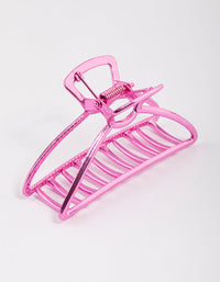 Coated Pink Outline Claw Clip - link has visual effect only