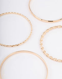 Gold Twisted & Plain Bracelet 6-Pack - link has visual effect only