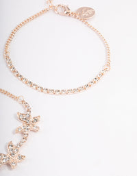 Rose Gold Diamante & Butterfly Bracelet Pack - link has visual effect only