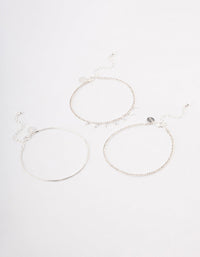 Silver Cupchain Baguette Anklet Pack - link has visual effect only