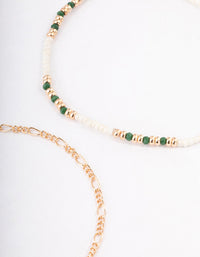 Gold Bead & Disc Droplet Anklet Pack - link has visual effect only