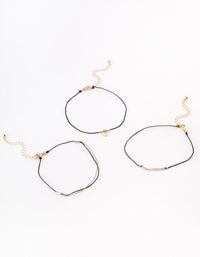 Gold Cord Puffy Heart Anklet Pack - link has visual effect only