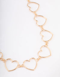 Gold Large Open Heart Waist Chain - link has visual effect only