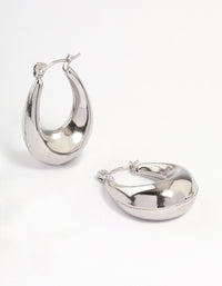 Surgical Steel Wide Oval Hoop Earrings - link has visual effect only