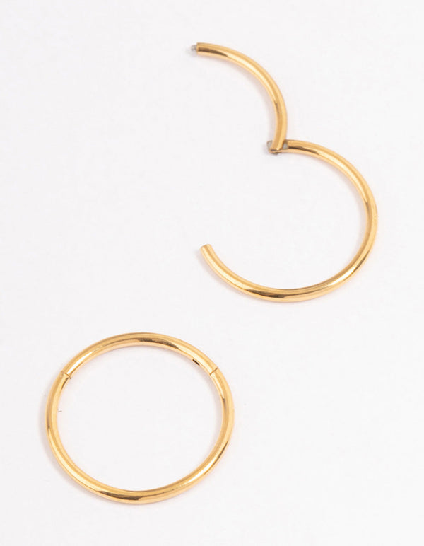 Secondhand 9ct Yellow Gold Sleeper Earrings 15mm at Segal's Jewellers