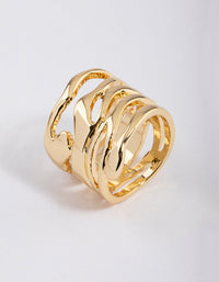 Gold Plated Molten Layered Ring - link has visual effect only