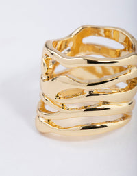 Gold Plated Molten Layered Ring - link has visual effect only