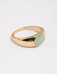 Gold Plated Oval Signet Ring - link has visual effect only