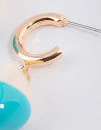 Gold Dropped Shell Hoop Earrings - link has visual effect only