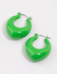 Coated Blue Chubby Hoop Earrings - link has visual effect only