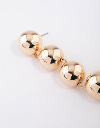 Gold Five Ball Drop Earrings - link has visual effect only