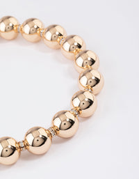 Gold Round Beaded Necklace - link has visual effect only