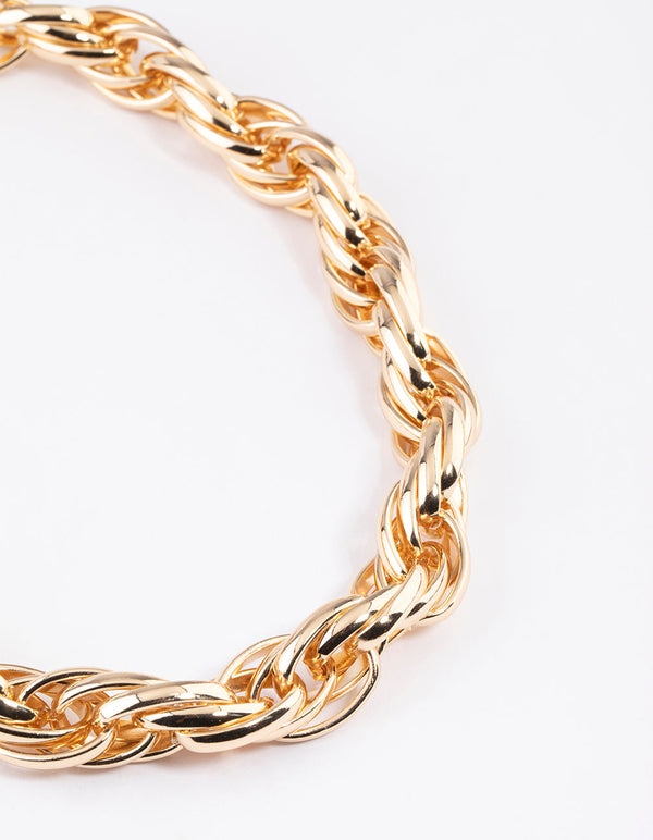 Gold Multi Ring Chain Necklace