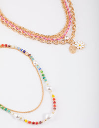 Gold Multi Charm Layered Necklace - link has visual effect only