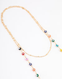 Gold Evil Eye Beaded Glasses Chain - link has visual effect only