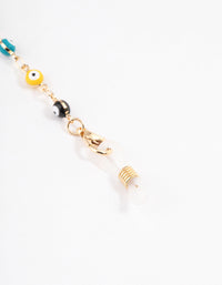 Gold Evil Eye Beaded Glasses Chain - link has visual effect only