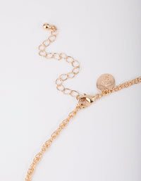 Gold Mixed Beaded Chain Necklace - link has visual effect only